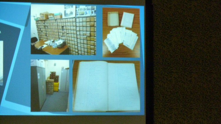 One of the slides showing the archive